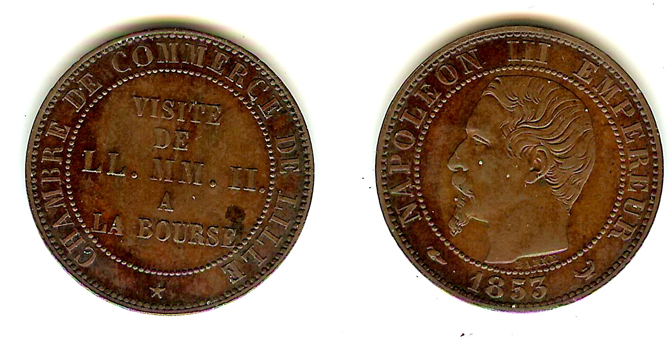 Module 5 centimes visite Impériale Lille 1853 SUP++
